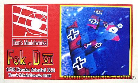 Toms Modelworks 1/48 Fokker DVI, 106 plastic model kit